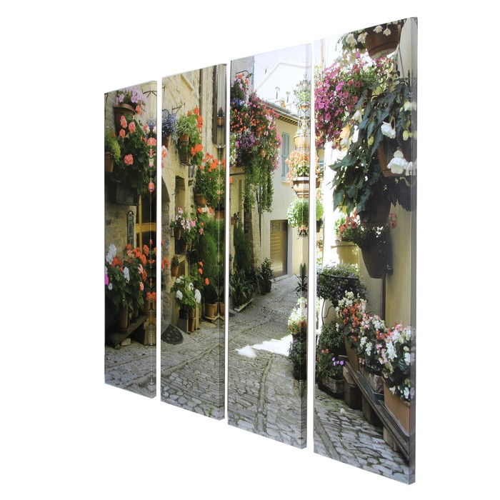 Модульная картина "Улочка-3"(4-30х100) 126х100см