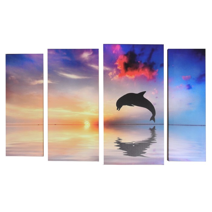 Модульная картина "Дельфин" (21х67; 22х60; 30х68; 35х72) 115х72 см