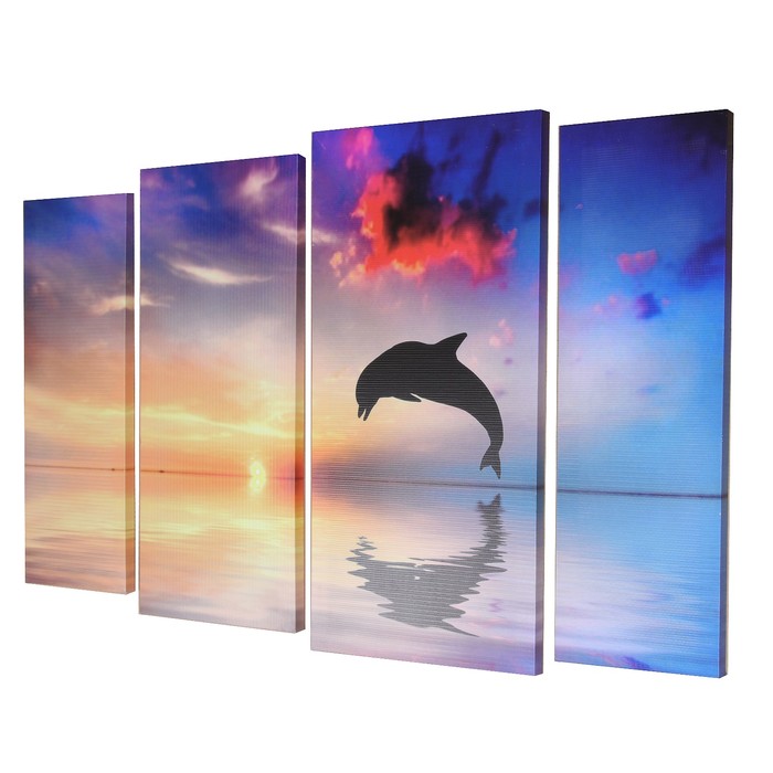 Модульная картина "Дельфин" (21х67; 22х60; 30х68; 35х72) 115х72 см