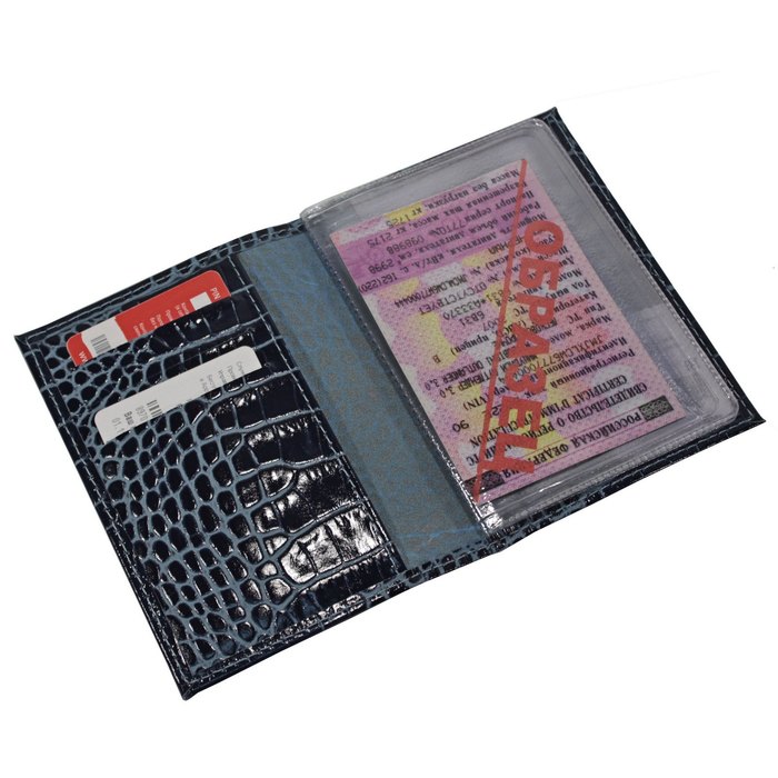 Обложка автодокументов, размер 9,5х0,5 см, цвет чёрный матовый