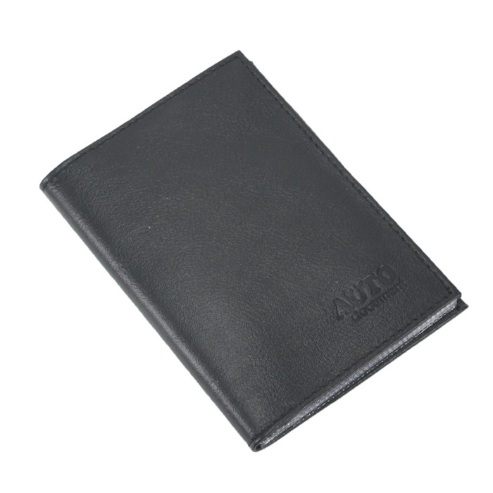 Обложка автодокументов, размер 9,5х0,5 см, цвет чёрный матовый