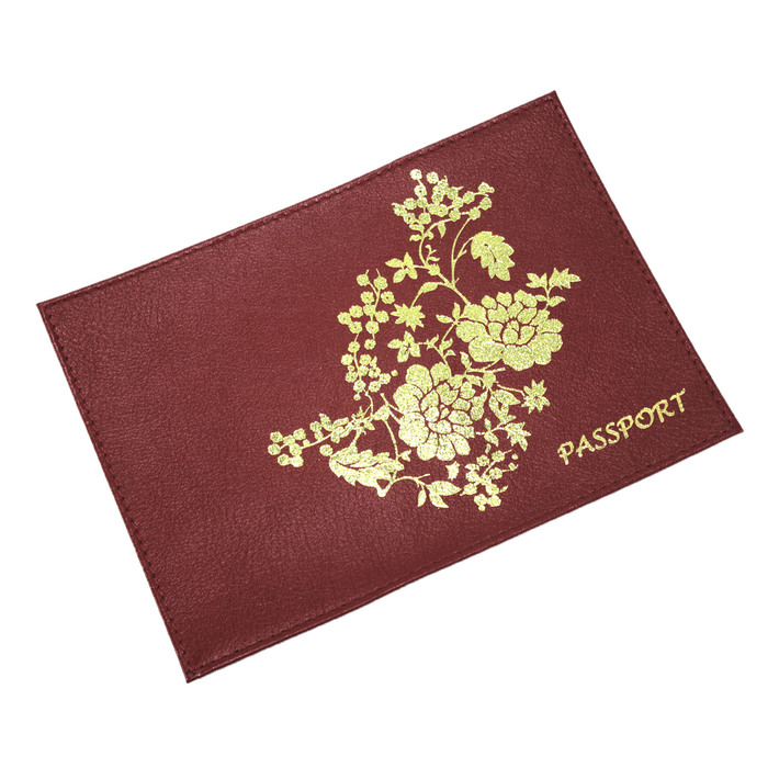 Обложка для паспорта, размер 19,2х0,2 см, цвет красный ладья