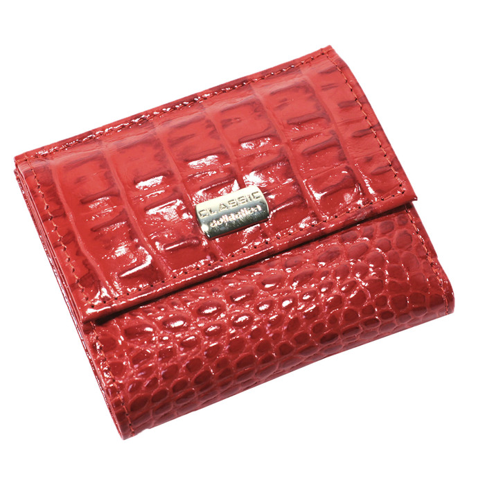 Кошелёк женский, размер 10,3х2,5 см, цвет красный-алый кайман