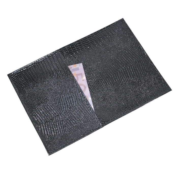 Обложка для паспорта, размер 19,5х0,3 см, цвет чёрный игуана