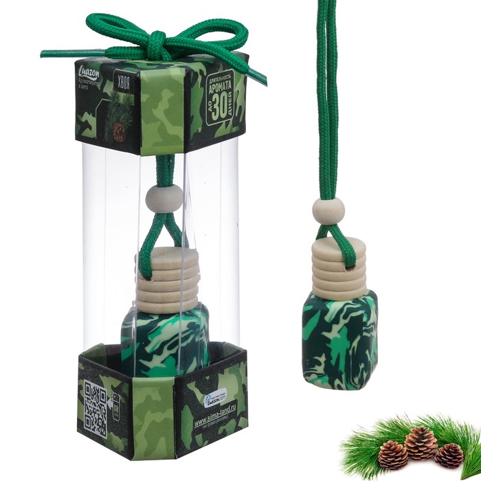 Ароматизатор в авто бутылочка в тубусе "Хвоя", 12,5 х 5 см