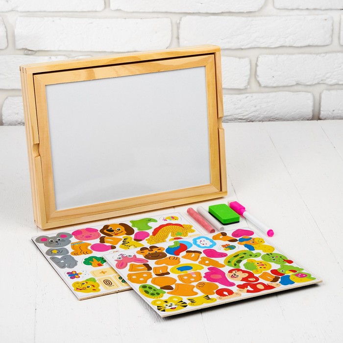 Магнитный конструктор в коробке "Веселые зверята"