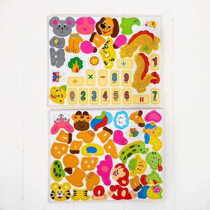 Магнитный конструктор в коробке "Веселые зверята"