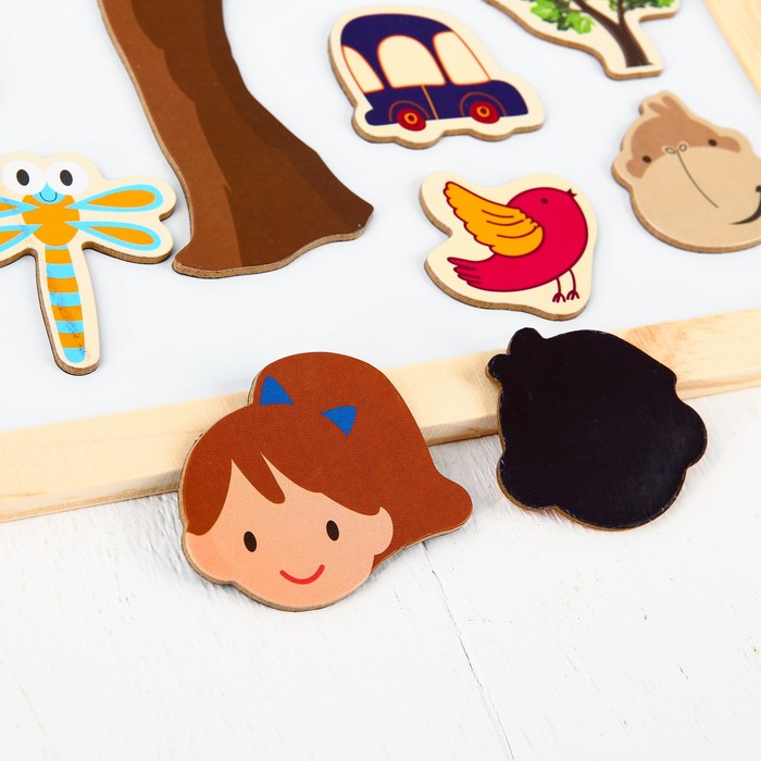 Магнитный конструктор в коробке "Зверята в лесу"