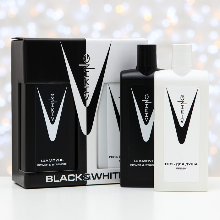 Подарочный набор Viking Black&White: шампунь, 300 мл + гель для душа, 300 мл