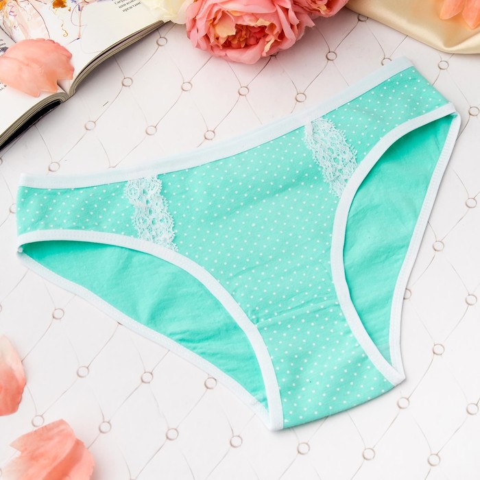 Трусы женские слипы Collorista (горошек), размер 42-44 (XXL), цвет мятный