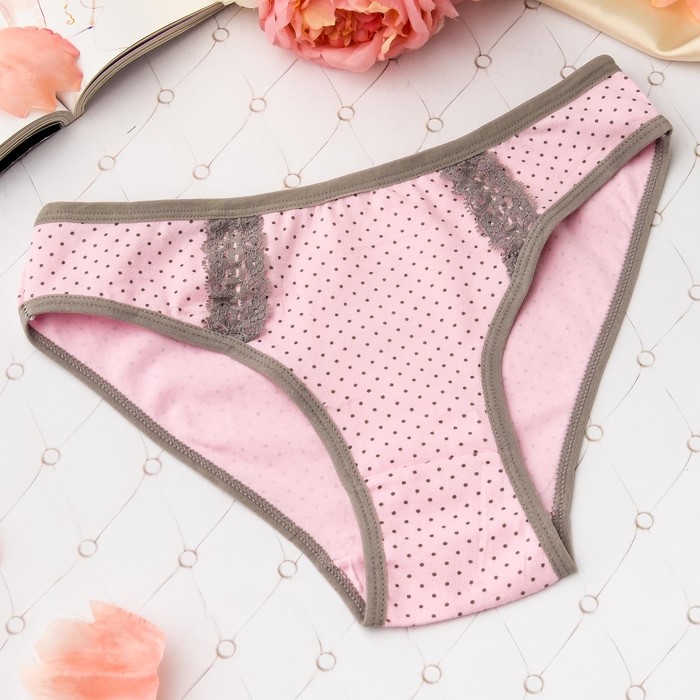 Трусы женские слипы Collorista (горошек), размер 40-42 (XL), цвет розовый/серый