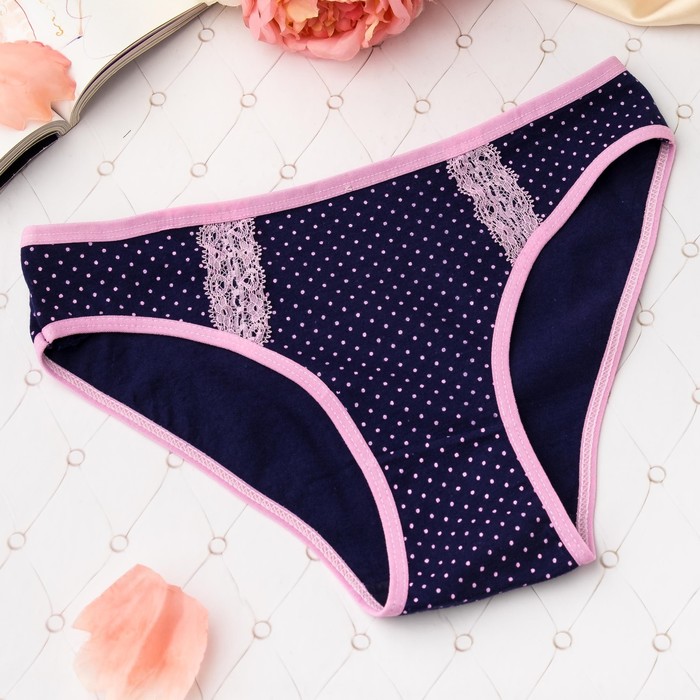 Трусы женские слипы Collorista (горошек), размер 40-42 (XL), цвет синий/розовый