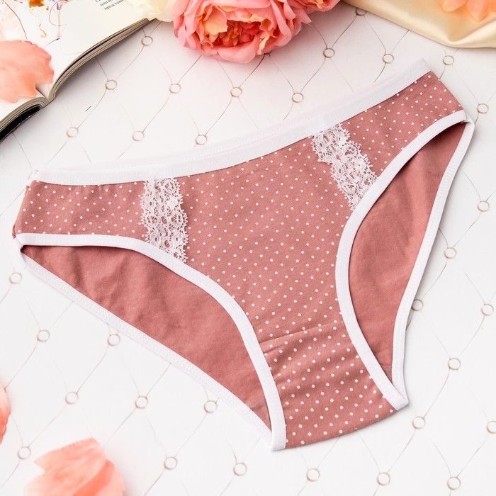 Трусы женские слипы Collorista (горошек), размер 42-44 (XXL), цвет бежевый/белый