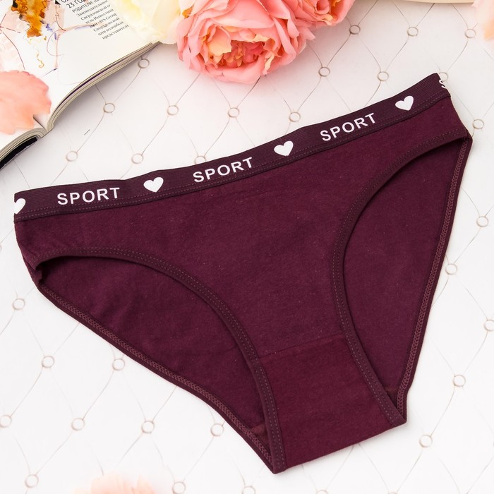 Трусы женские слипы Collorista (спорт), размер 44-46 (XXXL), цвет бордовый