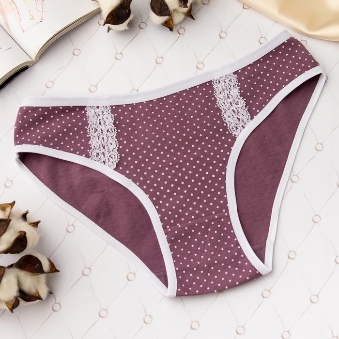 Трусы женские слипы Collorista (горошек), размер 44-46 (XXXL), цвет пудровый/белый