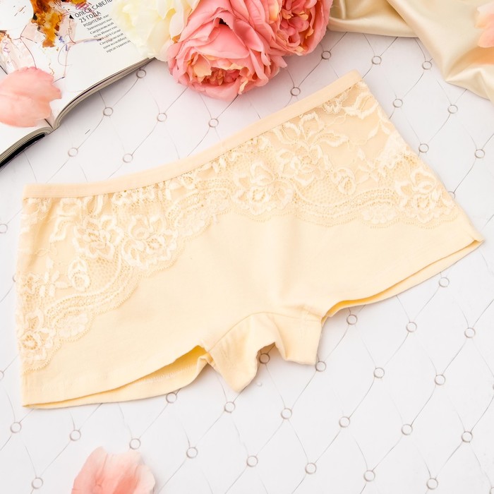 Трусы женские шортики Collorista (кружево), размер 42-44 (XXL), цвет экрю