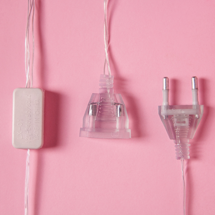 НИТЬ с насад. 5 м "Розы светло-розовые" 7 см, Н.С. УМС вилка, 20 LED-220V, фикс,ТЕПЛЫЙ БЕЛЫЙ