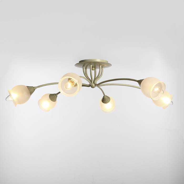 Люстра "Телви" 6x60Вт E14 бежевый 84x84x16,5см.