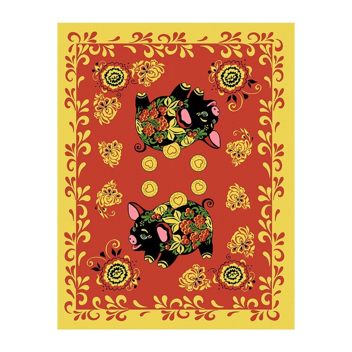 Полотенце «Свинка-копилка», размер 48х62 см, микс