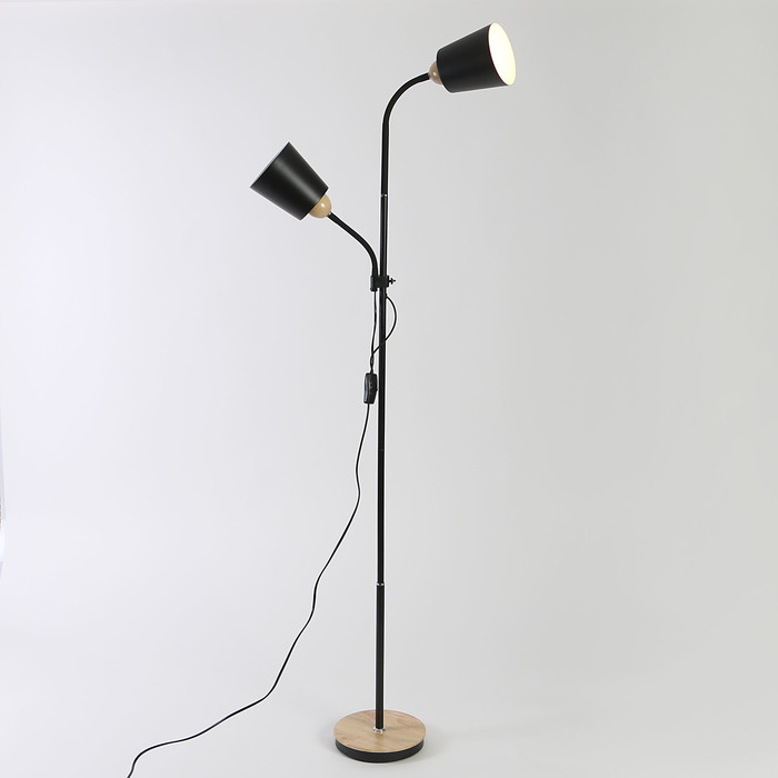 Торшер напольный телескопический "Эко-стиль" Е27 60W чёрный гибкие рожки 177х22х22 см