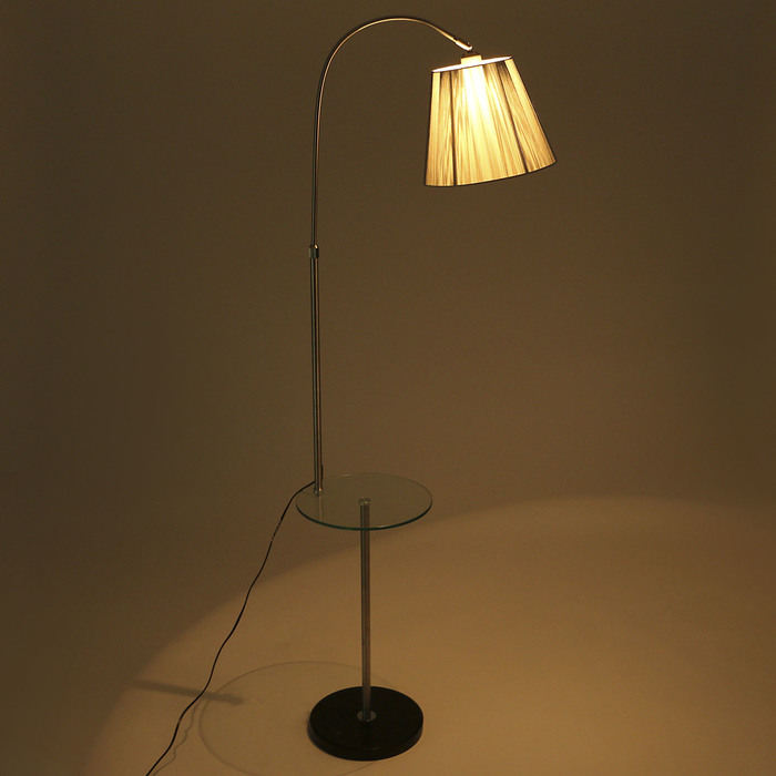 Торшер напольный телескопический со столиком "Эстет" Е27 60W подставка камень 172х51х33 см