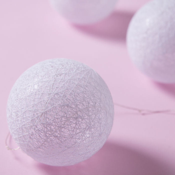 НИТЬ "Шары плетеные" 1,8 м, 6 х10 см, 100 LED-12V, нить белая, адаптер в компл. ЗЕЛЕНЫЙ