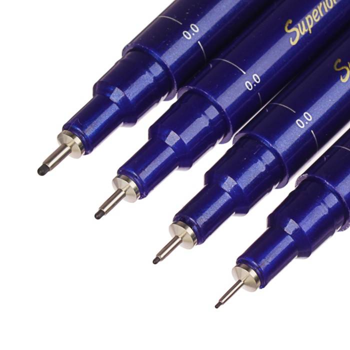 Набор ручек капиллярных линеров черных 4шт MS-807B