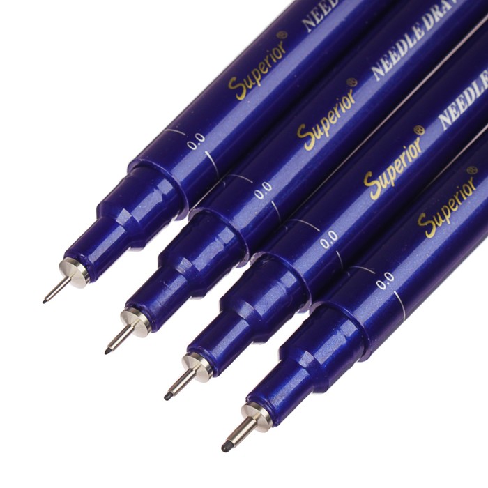 Набор ручек капиллярных линеров черных 4шт MS-807B