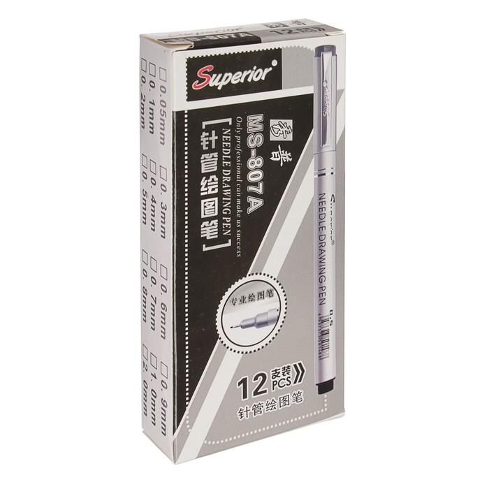 Ручка капиллярная линер черная .03 MS-807A