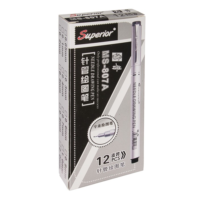 Ручка капиллярная линер черная .05 MS-807A