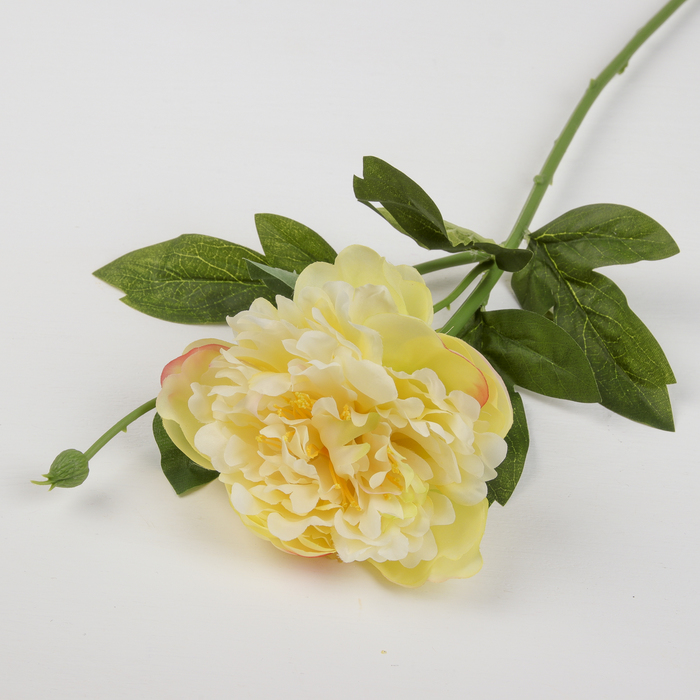 Цветы искусственные "Пион с бутончиком" 10*57 см, жёлтый