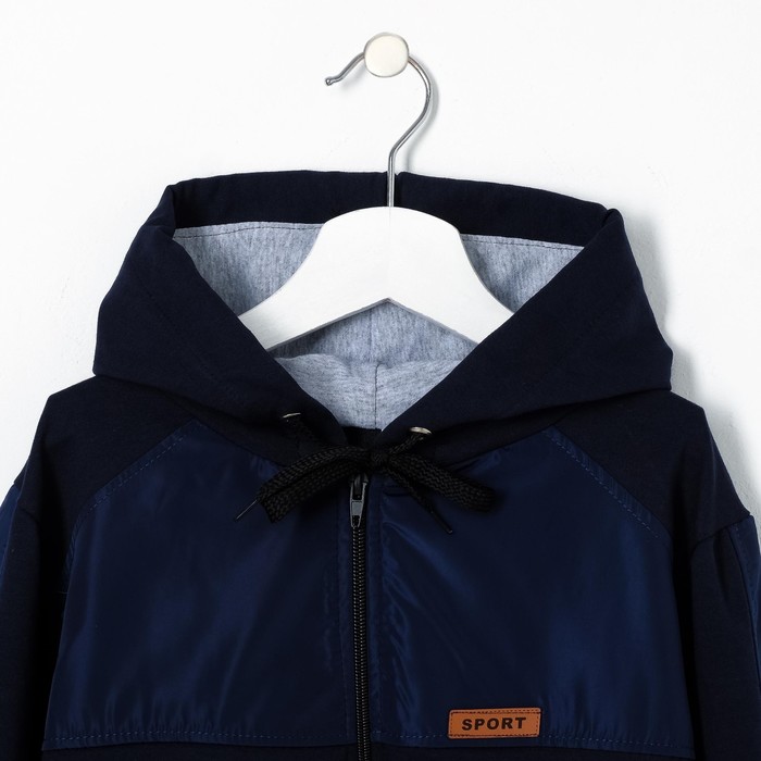Спортивный костюм для мальчика Sport, комбиниров.плащевкой, синий, рост 146-152 (40)