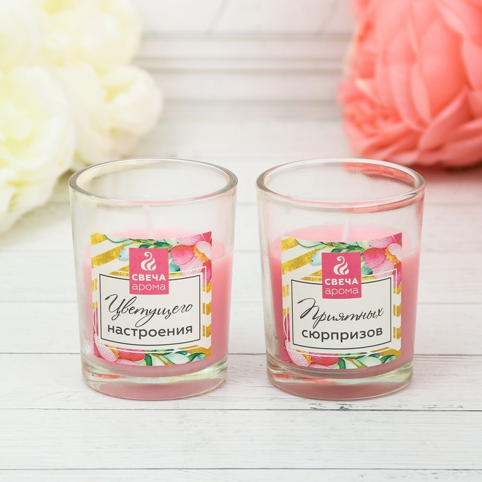 Набор свечей с кактусом "Моменты лета", 14 х 17,5 см