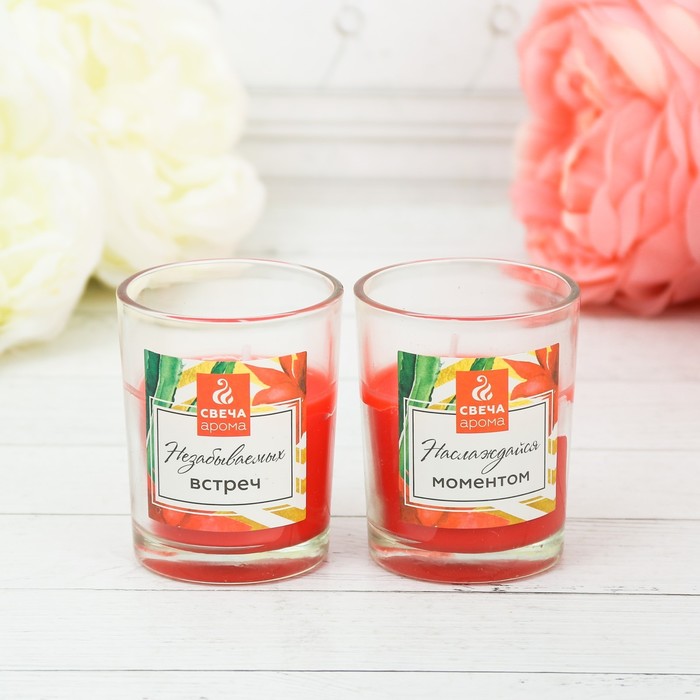 Набор свечей с кактусом "Королевский цветок", 14 х 17,5 см