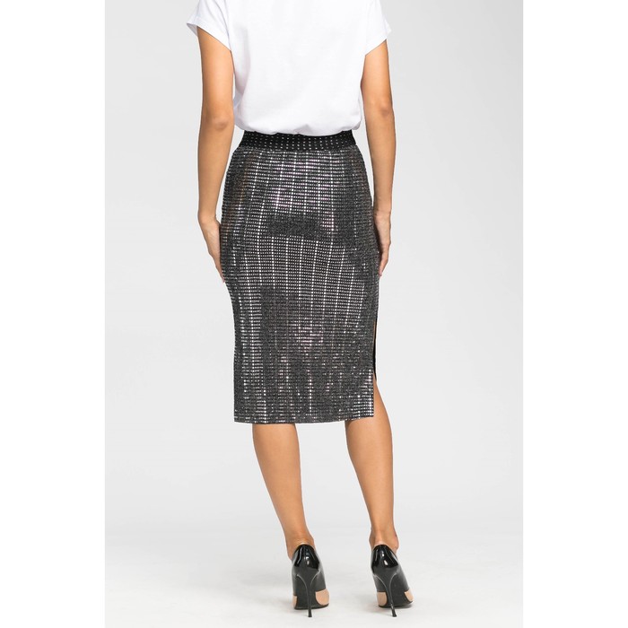 Юбка карандаш металлик р.44 цв серебро