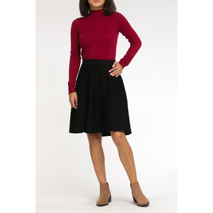 Юбка вязаная клинья, р. 44 , цвет чёрный, 65% хлопок, 35% п/э