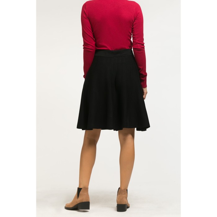 Юбка вязаная клинья, р. 44 , цвет чёрный, 65% хлопок, 35% п/э