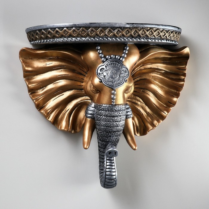 Консоль "Индийский слон", цвет бронза / серебро, 40 х 38 см