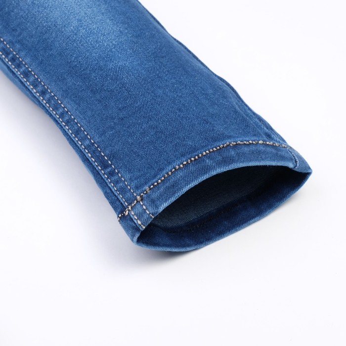 Джинсы для девочки цветы печать А.2820, синий, рост 80