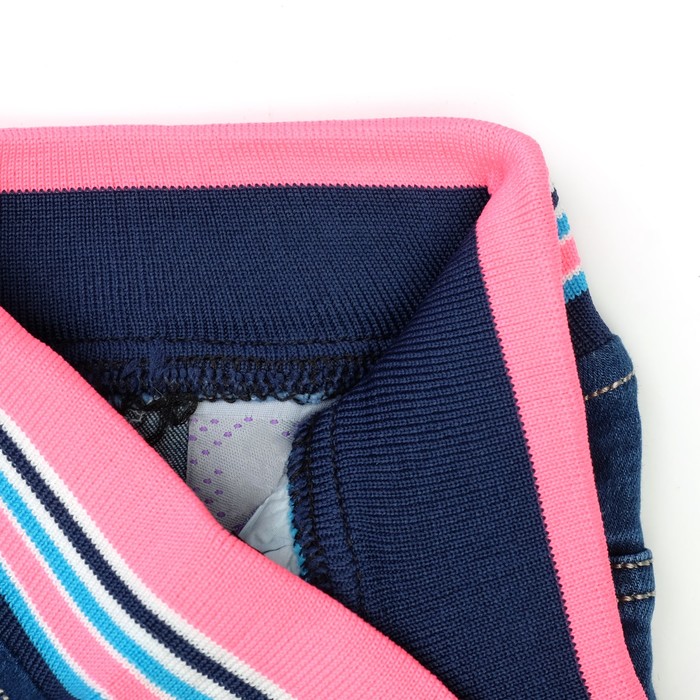 Джинсы для девочки вышивка сердечки А.2816, синий, рост 92