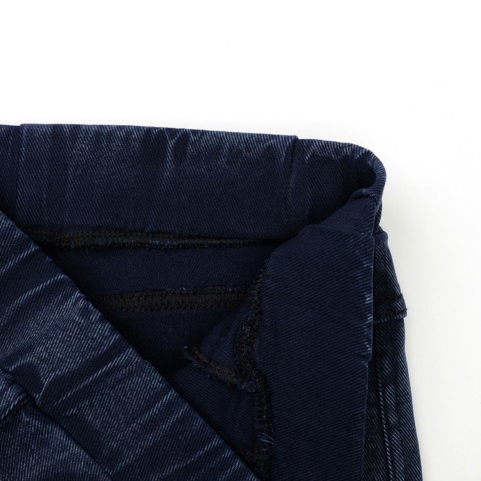 Джегинсы для девочки бантики,бусинки А.8418, синий, рост 128-134