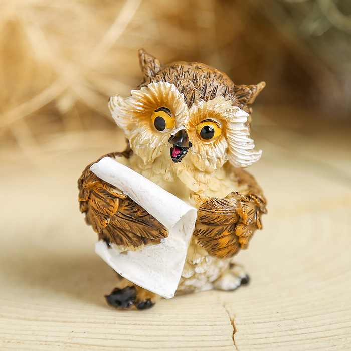 Сувенир полистоун "Сова студент" 5 см