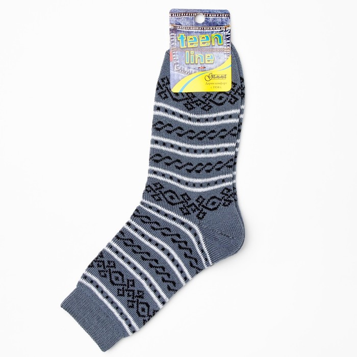 Носки детские плюшевые, цвет серый, размер 22