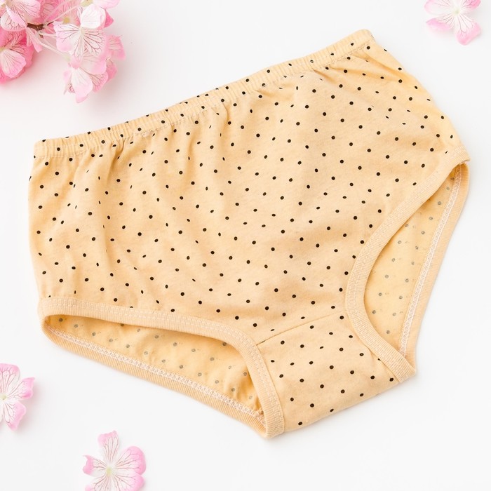 Трусы женские слипы Collorista (горошек), размер 56-58, цвет бежевый/коричневый, принт МИКС   387462