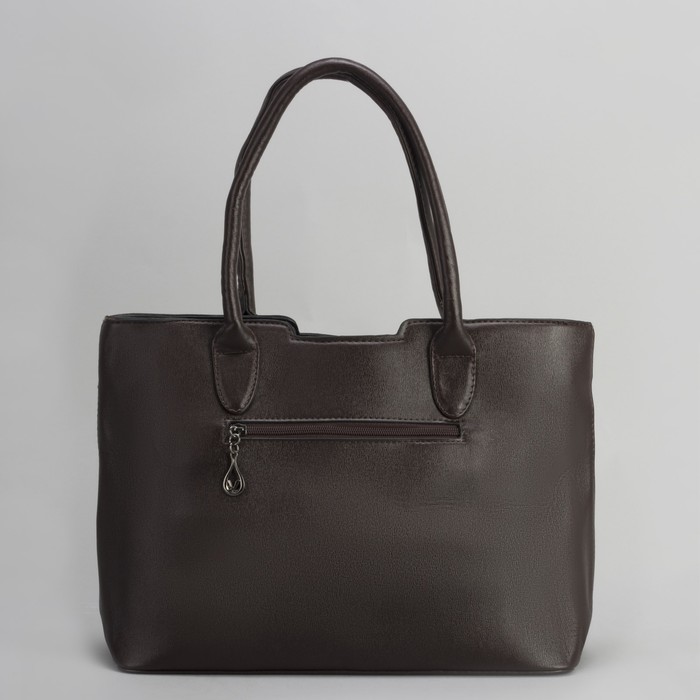 Сумка женская, отдел с перегородкой на молнии, наружный карман, цвет кофе