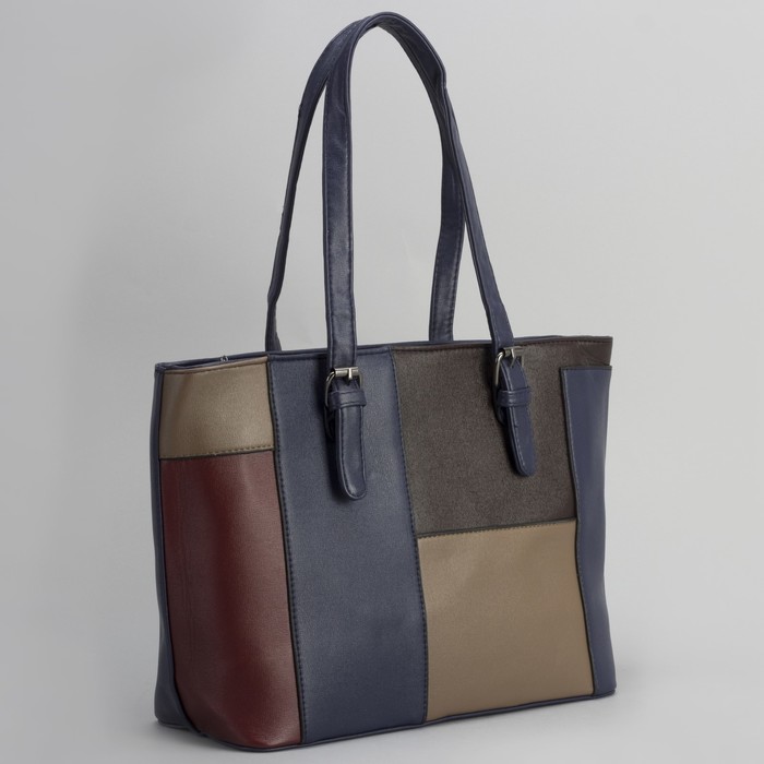 Сумка женская, отдел с перегородкой на молнии, наружный карман, цвет синий