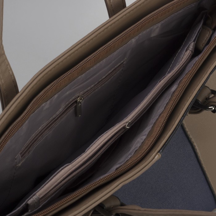 Сумка женская, отдел с перегородкой на молнии, наружный карман, цвет хаки