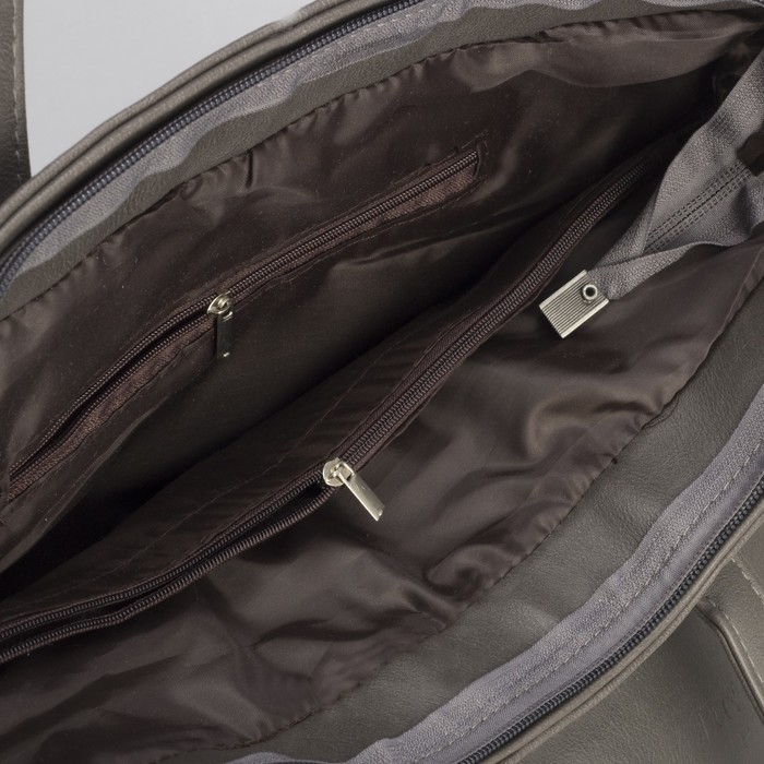 Сумка женская, отдел с перегородкой на молнии, наружный карман, цвет серый