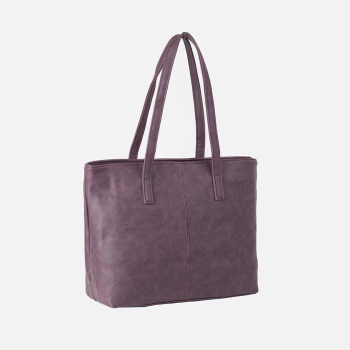 Сумка женская, отдел с перегородкой на молнии, наружный карман, цвет фиолетовый