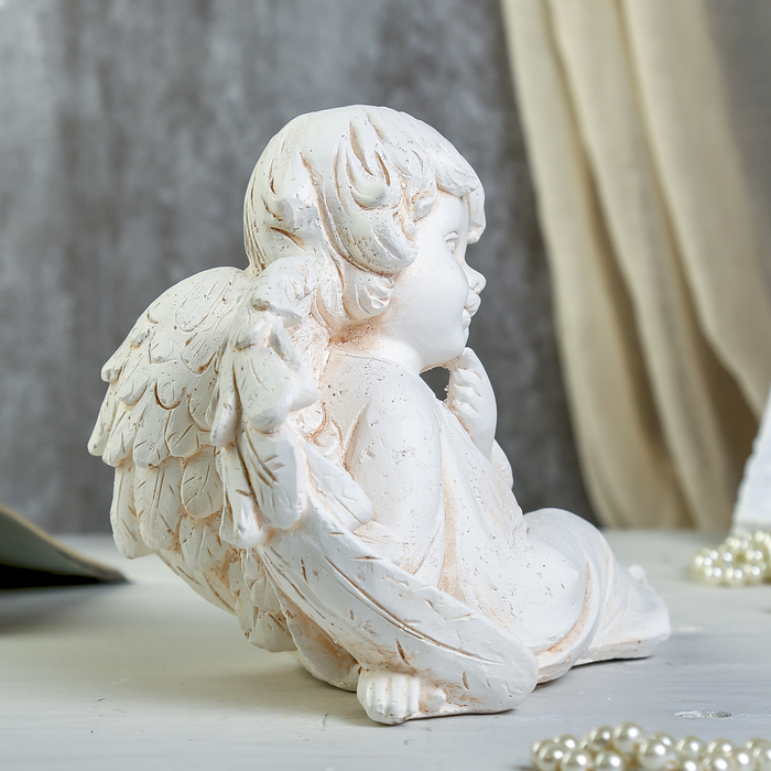 Сувенир гипс "Ангел задумчивый" затертый